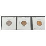 (3) 1915-D L. Cents XF