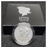 2023 Unc. Peace Dollar w/ Case & COA