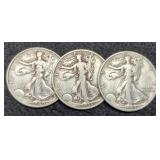 (3) W. Liberty Half Dollars: 1936-S, 40, 44-D