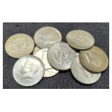 (10) 40% Silver K. Half Dollars