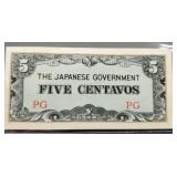 1942 Japan 5 Centavos Banknote,