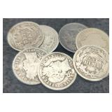 (7) Barber Dimes: 1898, 01, 06, 11, 12, 13, 14
