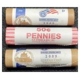 (3) Rolls 2009 L. Bicentennial Cents BU