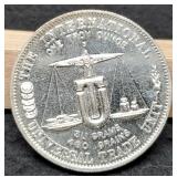 1974 1 Troy Oz. Silver World Trade Round