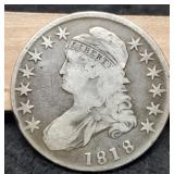 1818 Capped Bust Half Dollar Vam Pincer Open 8