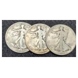 (3) W. Liberty Half Dollars: