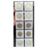 (10) F. Half Dollars