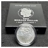 2021-S Unc. Morgan Dollar w/ Case & COA
