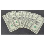 (10) 1995 $2 FR Notes Unc./Consecutive #