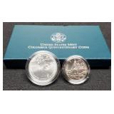 1992-D Unc. 2 Coin Comm. Set "Columbus" w/
