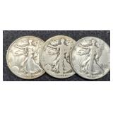 (3) W. Liberty Half Dollars: 1918-D, 40, 42