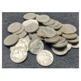 (40) 1936 Full Date Fine Buffalo Nickels