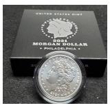 2021 Unc. Morgan Dollar w/ Case & COA