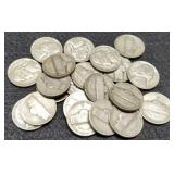 (21) Silver War Nickels