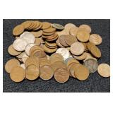 Lot w/ 93 Wheat Cents