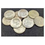 (10) 40% Silver K. Half Dollars