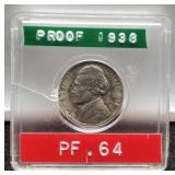 1938 Proof Jefferson Nickel