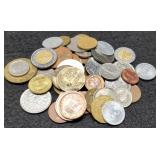 Lot w/ 50 Foreign Coins,