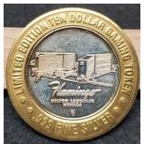 $10 Las Vegas Silver Gaming Token "Flamingo"