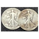 (2) W. Liberty Half Dollars: 1935, 1941
