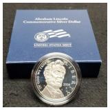 2009 Proof Silver Dollar Comm. "Abe Lincoln" w/