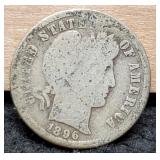 1896-S Barber Dime G+ Rare Date