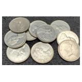 Lot w/ 10 Mixed Date Canada Quarters, No Silver