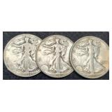 (3) W. Liberty Half Dollars: 1918-S, 37, 46-S