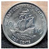 1981 East Caribbean Ten Cents BU