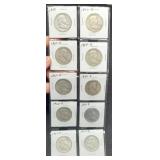 (10) F. Half Dollars