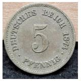 1874 German Empire 5 Pfennig