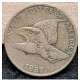 1857 Flying Eagle Cent F