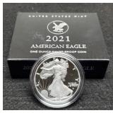 2021 Proof Silver Eagle w/ Case & COA