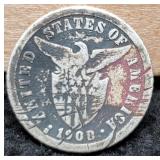 1908 Philippines 10 Centavos Silver