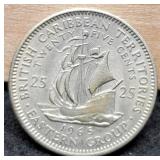 1965 Eastern Caribbean 25 Cents