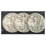 (3) W. Liberty Half Dollars: 1918-S, 40, 41