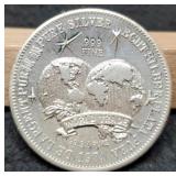 1974 1 Troy Oz. Silver World Trade Round
