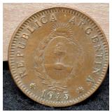 1945 Argentina 2 Centavos Scare Coin