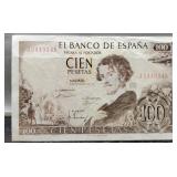 1965 Spain 100 Pesetas Banknote Unc.