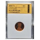 2010-S Slab Proof Lincoln Cent SGS PR70 CAM