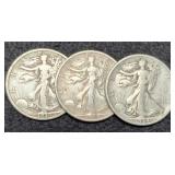 (3) W. Liberty Half Dollars: 2- 1934, 35-S