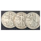 (3) W. Liberty Half Dollars: 1918-D, 27-S, 41-S