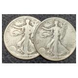 (2) W. Liberty Half Dollars: 1940, 1944