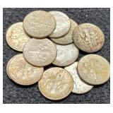 (12) 1964 Silver Roosevelt Dimes