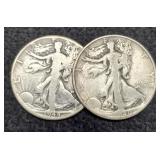 (2) W. Liberty Half Dollars: 1940-S, 1944
