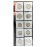 (10) F. Half Dollars