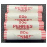 (4) BU Rolls 2009 L. Bicentennial Cents