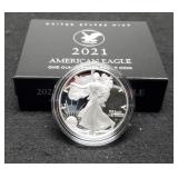 2021 Proof Silver Eagle w/ Case & COA