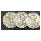(3) W. Liberty Half Dollars: 1923-S, 40, 42-D