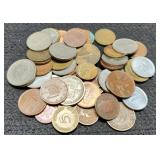 Lot w/ 50 Foreign Coins, Nice Mix Of